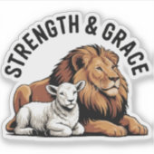 ライオンとラムのステッ感動的カー シール (正面)