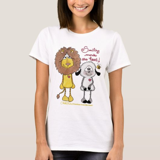 ライオンとラムのハートパッチ Tシャツ (正面)