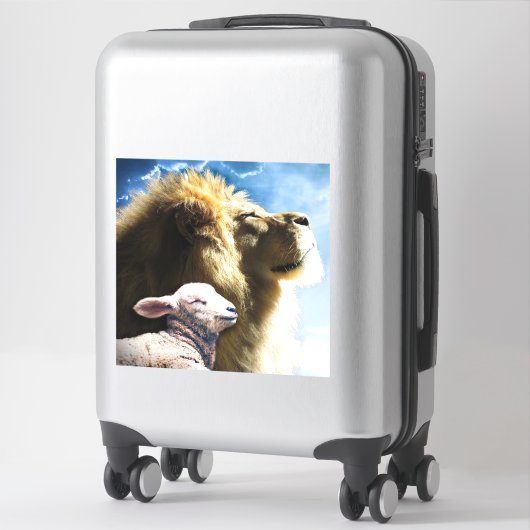 ライオンとラムのビニールステッカー シール (スーツケース)