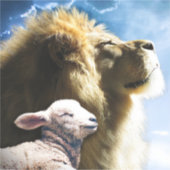ライオンとラムのビニールステッカー シール (正面)