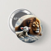 ライオンとラムのボタン 缶バッジ (正面&裏面)