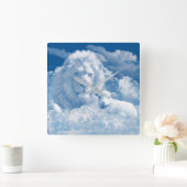 ライオンとラムの壁時計 スクエア壁時計 (ホーム)