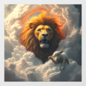 ライオンとラムの窓が引っ掛かる ウィンドウサイン (シート)