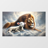 ライオンとラムの窓が引っ掛かる ウィンドウサイン (シート)