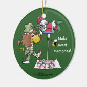 ライオンとラムキャンディーケーンメーカー セラミックオーナメント (左)
