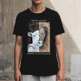 ライオンとラムブラックTシャツ Tシャツ