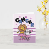 ライオンとラムボクサー – がんと青と黒を作る カード (黄色い花)