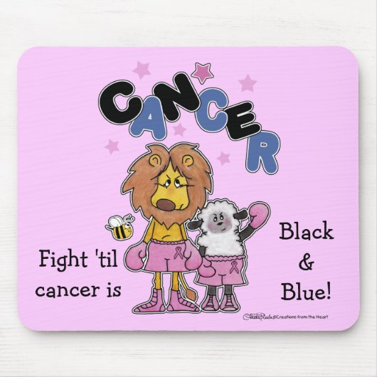 ライオンとラムボクサー – がんと青と黒を作る マウスパッド (正面)