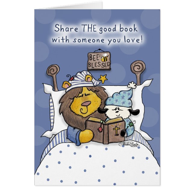 ライオンとラム共有ザ・グッドブックカード (正面)