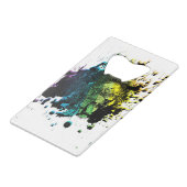 ライオンとレインボーの抽象芸術 クレジットカード栓抜き (正面アングル)