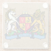 ライオンと一角獣の激しいビアコート・オブ・アームズ ガラスコースター (裏面)