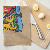 ライオンと一角獣の激しいビアコート・オブ・アームズ キッチンタオル (四つ折り)