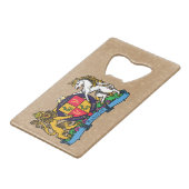 ライオンと一角獣の激しいビアコート・オブ・アームズ クレジットカード栓抜き (正面アングル)