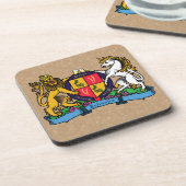 ライオンと一角獣の激しいビアコート・オブ・アームズ コースター (左側)