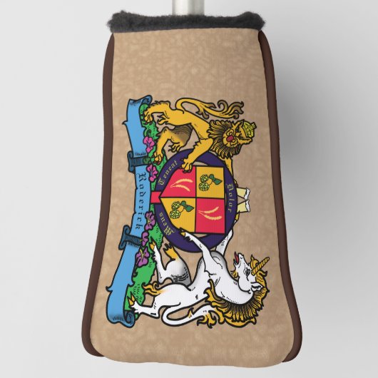 ライオンと一角獣の激しいビアコート・オブ・アームズ ゴルフヘッドカバー (回転90)