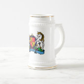 ライオンと一角獣の激しいビアコート・オブ・アームズ ビールジョッキ (正面右)