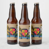 ライオンと一角獣の激しいビアコート・オブ・アームズ ビールラベル (ボトル)