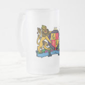ライオンと一角獣の激しいビアコート・オブ・アームズ フロストグラスビールジョッキ (正面左)