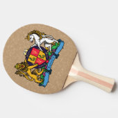 ライオンと一角獣の激しいビアコート・オブ・アームズ 卓球ラケット (横)