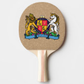 ライオンと一角獣の激しいビアコート・オブ・アームズ 卓球ラケット (正面)