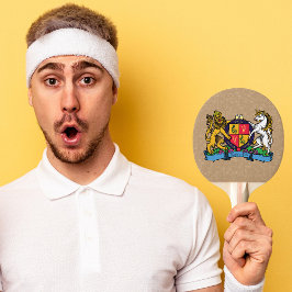 ライオンと一角獣の激しいビアコート・オブ・アームズ 卓球ラケット