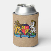 ライオンと一角獣の激しいビアコート・オブ・アームズ 缶クーラー (缶正面)