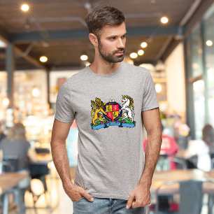 ライオンと一角獣の激しいビアコート・オブ・アームズ Tシャツ