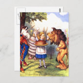 ライオンと一角獣;ケーキは良くなる! ポストカード (正面/裏面)