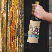 ライオンと一角獣(ユニコーン)の激しいワインコート・オブ・アームズ ワインラベル