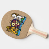 ライオンと一角獣（ユニコーン）の激しいワインコート・オブ・アームズ 卓球ラケット (横)