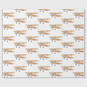 ライオンと二面飛行機 ラッピングペーパー (フラット)