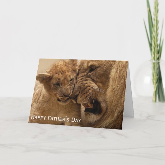 ライオンと仔の父の日 カード (正面)