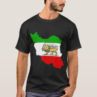 ライオンと太陽のシンボルを持つイラン国旗ロスタム・イラン Tシャツ