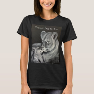 ライオンと子ライオン - ここから始まる勇気 Tシャツ