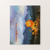 ライオンと子猫ファンタジーおとぎ話パズル ジグソーパズル (縦)