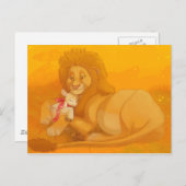 ライオンと子羊のはがき ポストカード (正面/裏面)