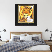 ライオンと子羊のキャンバスプリント キャンバスプリント (インサイチュ (寝室))