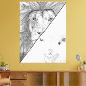 ライオンと子羊のキャンバス キャンバスプリント (インサイチュ (リビング))