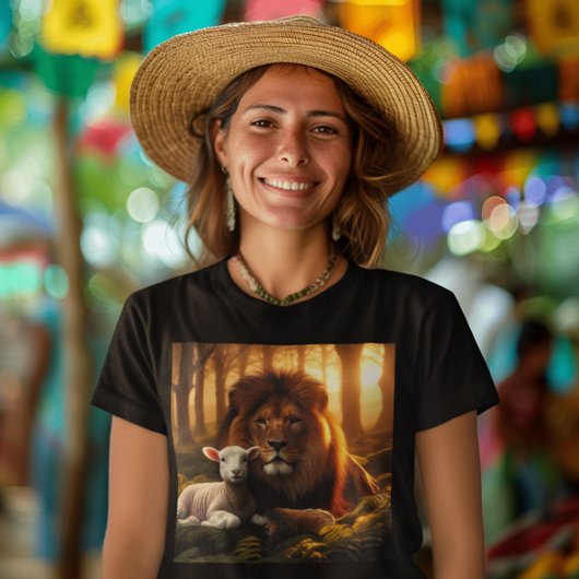ライオンと子羊のクリスチャンTシャツ Tシャツ