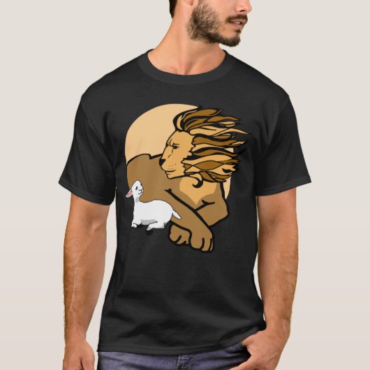 ライオンと子羊の平和 Tシャツ (正面)