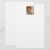 ライオンと子羊の文房具ペーパー、5.5" x 8.5" 便箋 (正面/裏面)