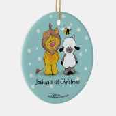 ライオンと子羊の真の友達 – クリスマスの最初の装飾 セラミックオーナメント (右)