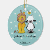 ライオンと子羊の真の友達 – クリスマスの最初の装飾 セラミックオーナメント (左)