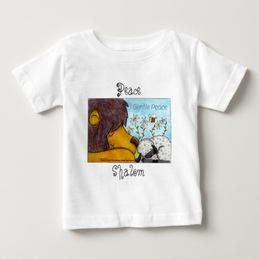 ライオンと子羊の穏やかな平和 ベビーTシャツ (正面)