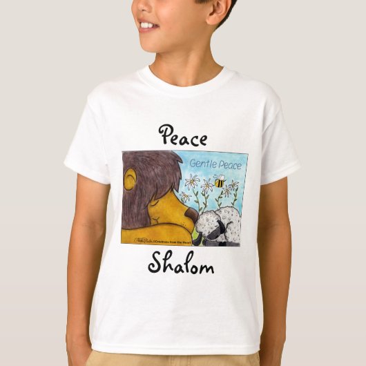 ライオンと子羊の穏やかな平和 Tシャツ (正面)