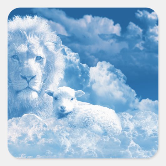 ライオンと子羊の雲 スクエアシール (正面)