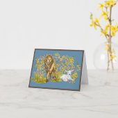 ライオンと子羊 カード (黄色い花)