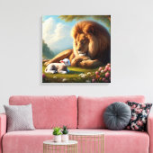 ライオンと子羊 キャンバスプリント (インサイチュ (リビング))