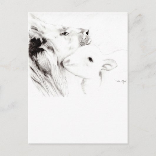 ライオンと子羊 ポストカード (正面)