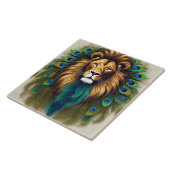 ライオンと孔雀の羽 タイル (側面)